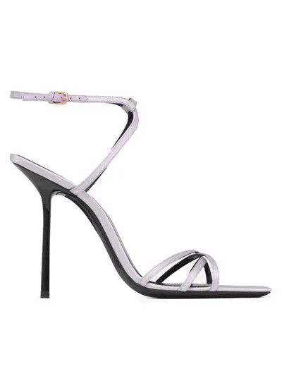 Saint Laurent Paris o1b1hav111224 Nuit Sandals in Crepe Satin in Light Purple Size US 7.5 / IT 37.5 - 1 Thumbnail