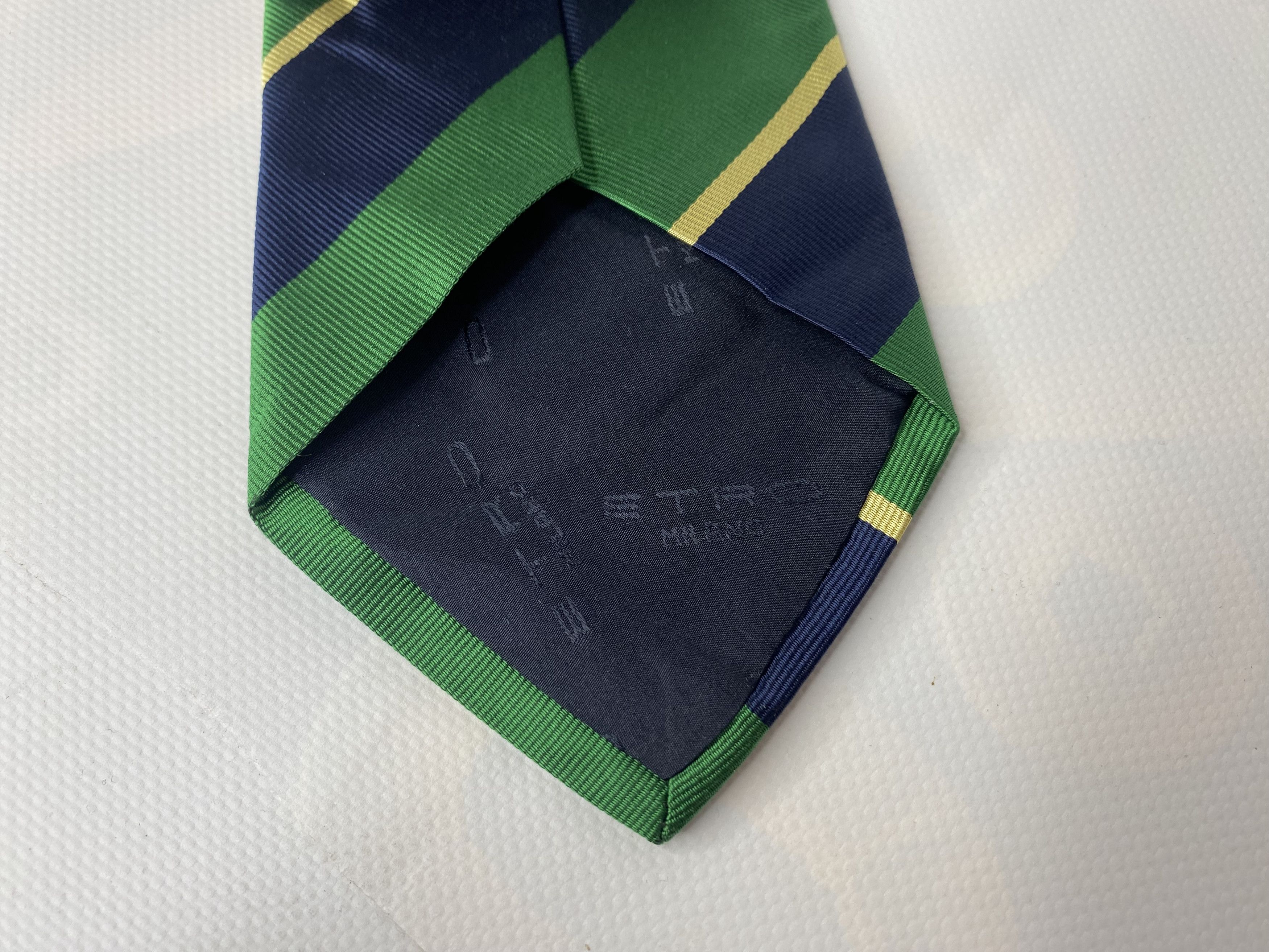 Etro VINTAGE ETRO MILANO SILK TIE GREEN STRIPED MADE IN ITALY Size ONE SIZE - 2 Thumbnail