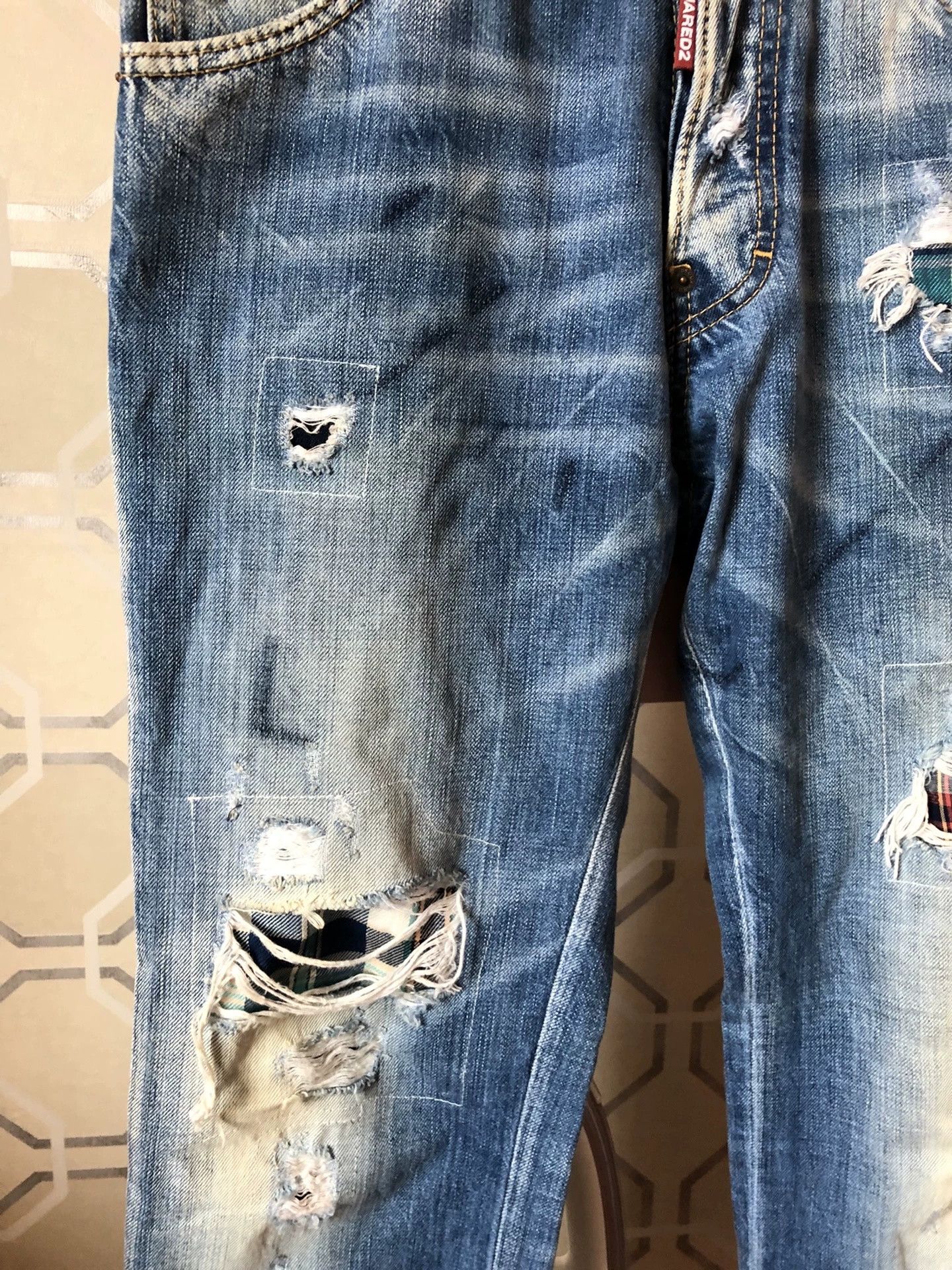 Dsquared2 Dsquared2 Blue Distressed Skinny Jeans Size US 28 / EU 44 - 3 Thumbnail