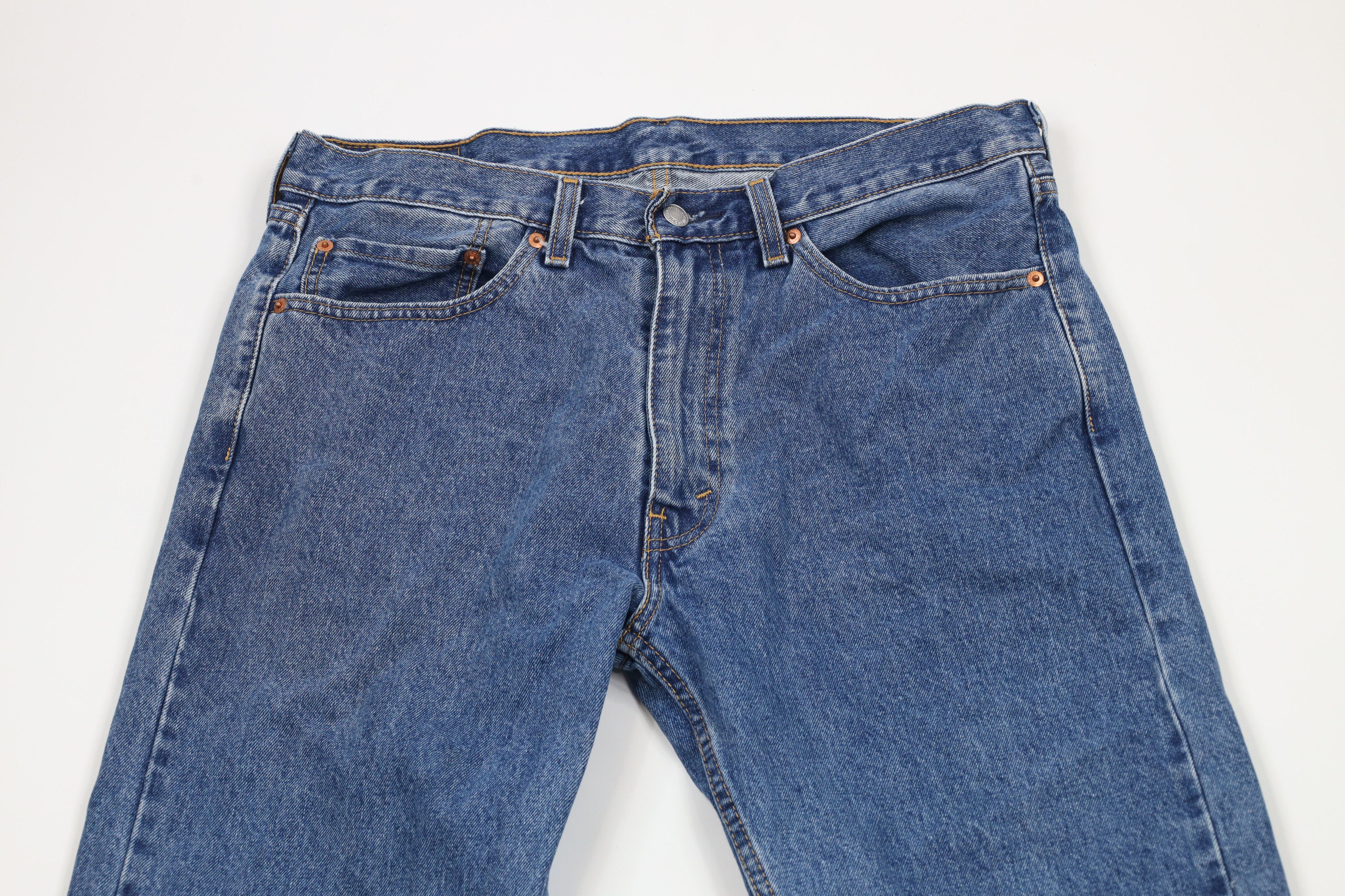 Levi's × Vintage Vintage Y2K Levis 505 Regular Straight Leg Denim Jeans Blue Size US 36 / EU 52 - 2 Thumbnail