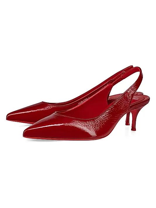 Christian Louboutin os11x0126 Sporty Kate 55mm Patent Leather Pumps in Red Size US 8 / IT 38 - 2 Thumbnail