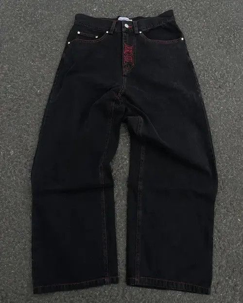 VIBE Jeans with skull embroidery baggy denim retro style loose Size US 30 / EU 46 - 3 Thumbnail