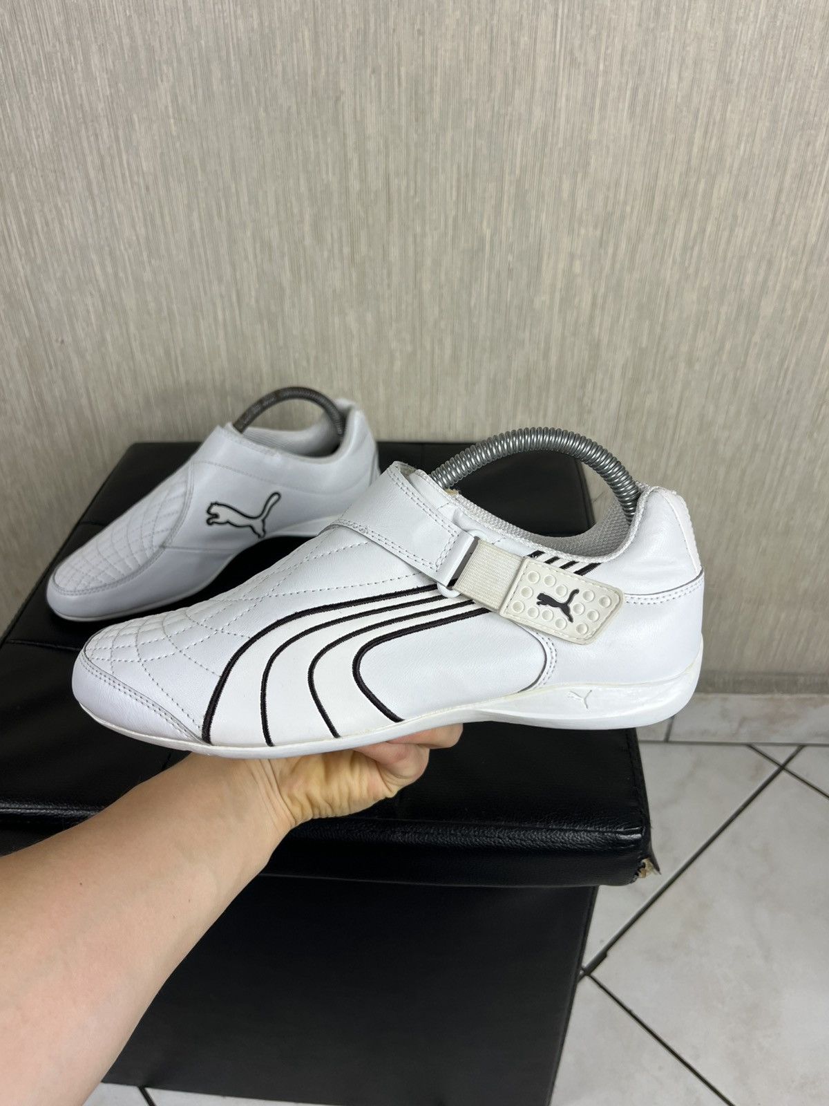 Puma × Vintage Vintage Puma y2k velcro shoes leather sneakers speed cat low Size US 7 / EU 40 - 13 Thumbnail