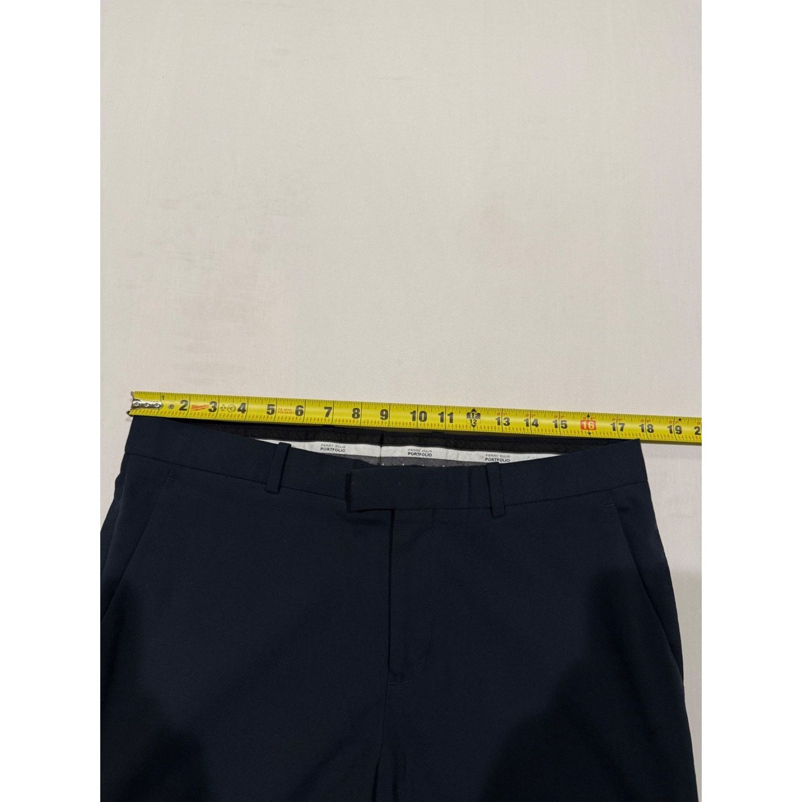 Perry Ellis Perry Ellis Men's Navy Very Slim Fit Dress Pants 34x34 Size US 34 / EU 50 - 4 Thumbnail