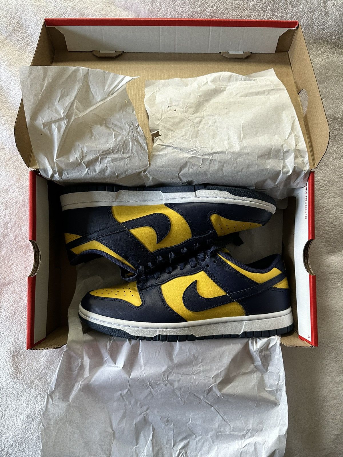 image of Michigan (2021) Nike Dunk Low Shoes in Navy, Men's (Size 8)
