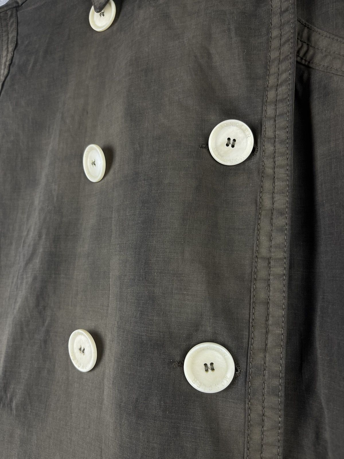 Moncler Moncler Double Breasted Waxed Olive Green Belted Trench Coat Size S / US 4 / IT 40 - 9 Thumbnail