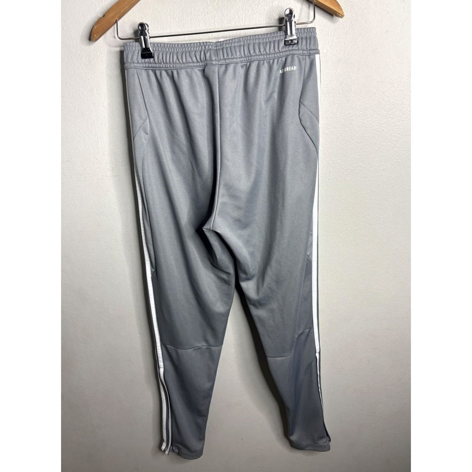 Adidas Adidas Pants Mens Small Gray AEROREADY Three Stripe Athletic Tapered Track Pants Size US 29 - 4 Thumbnail