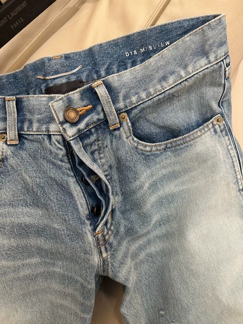 Saint Laurent Paris Saint Laurent Paris One-knee knife cuts blue jeans Size US 30 / EU 46 - 4 Thumbnail