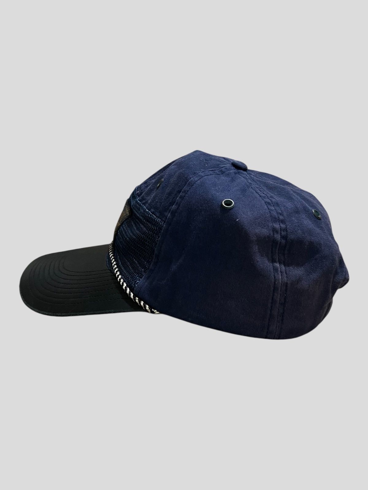 RRL Ralph Lauren Vintage 90s Polo Sport RL Fisherman Hybrid Mesh Leather Cap Size ONE SIZE - 4 Thumbnail