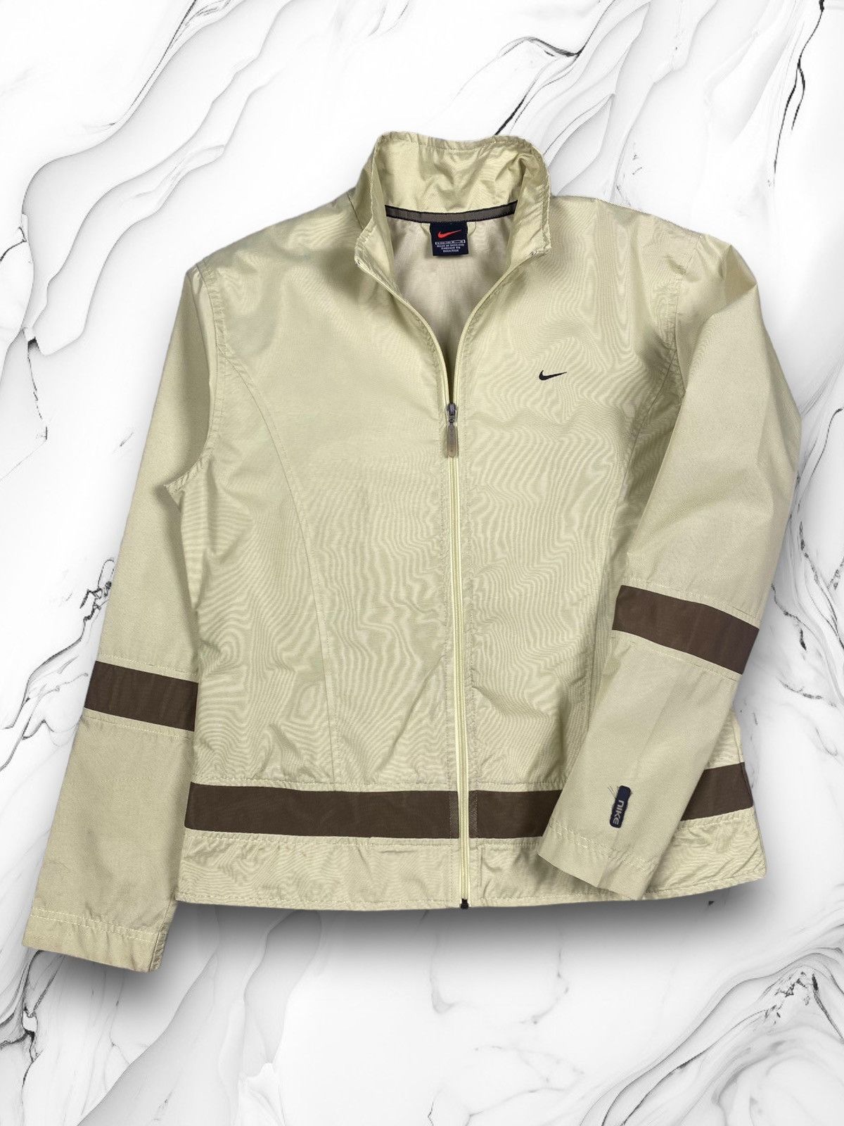 Nike × Vintage Vintage Nike Swoosh Drill Track Jacket Bomber Size L / US 10 / IT 46 - 1 Thumbnail