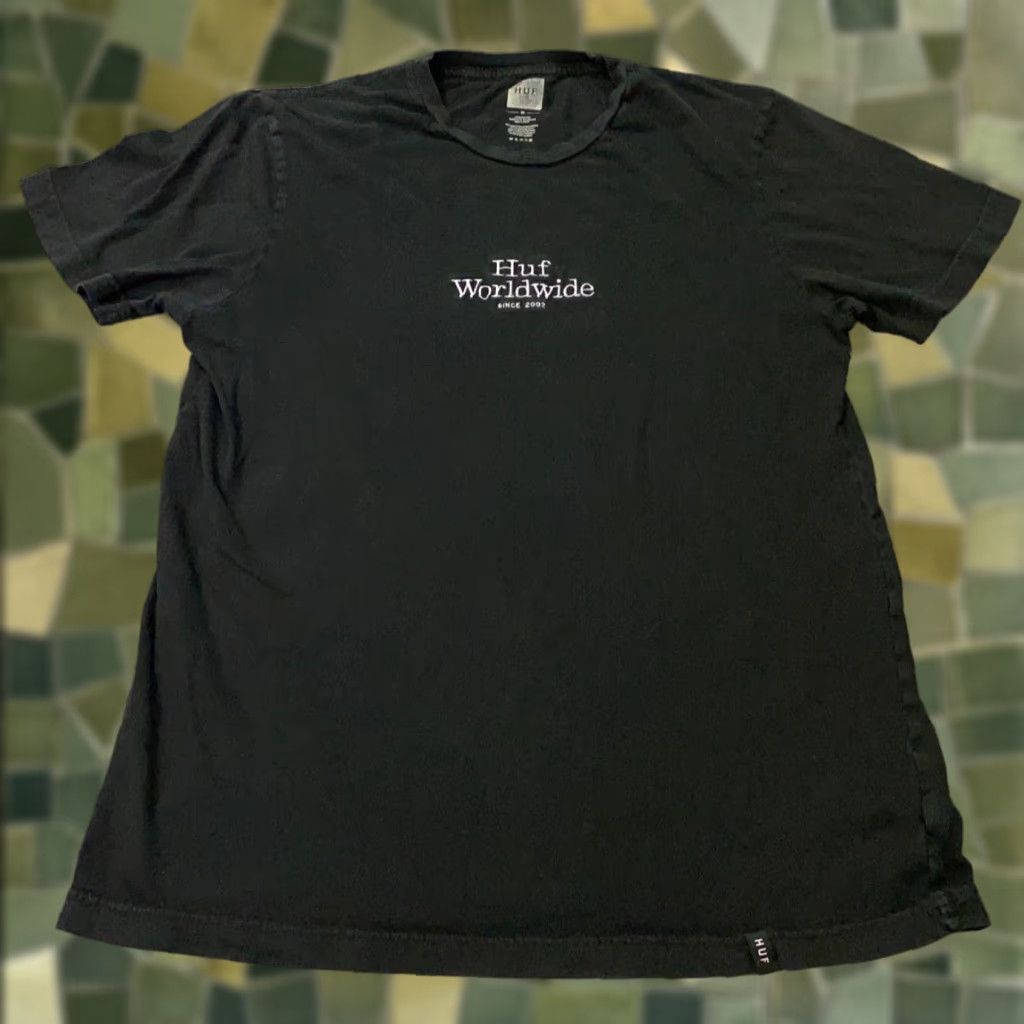 Huf VINTAGE Huf Worldwide Shirt Mens Medium Black Embroidered Tee Size US M / EU 48-50 / 2 - 1 Thumbnail