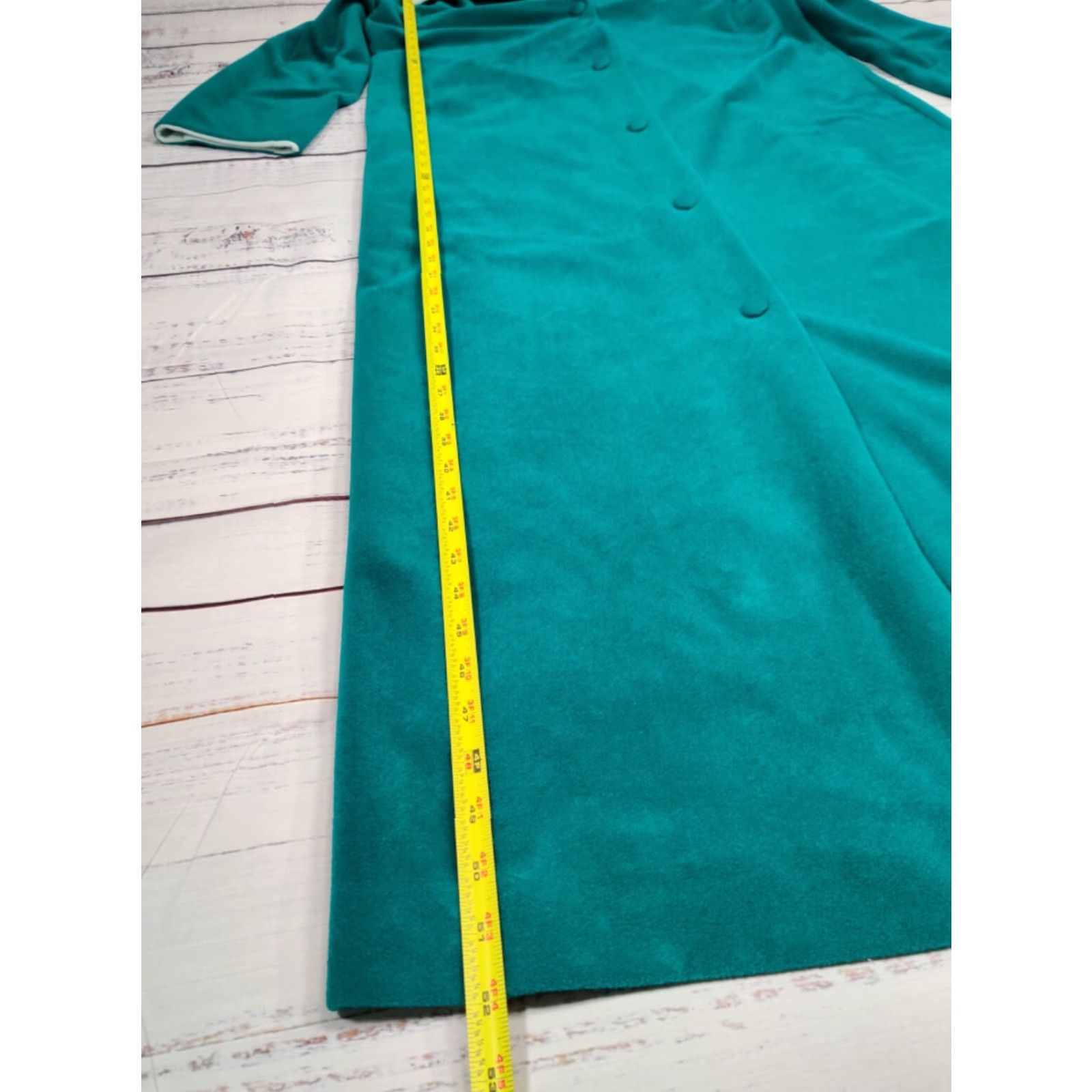 Vintage VINTAGE Vanity Fair Womens Robe Coat Velvet Green Medium Long House Coat Robe Velvet Green Vanity Fair Womens M Vintage Size ONE SIZE - 2 Thumbnail