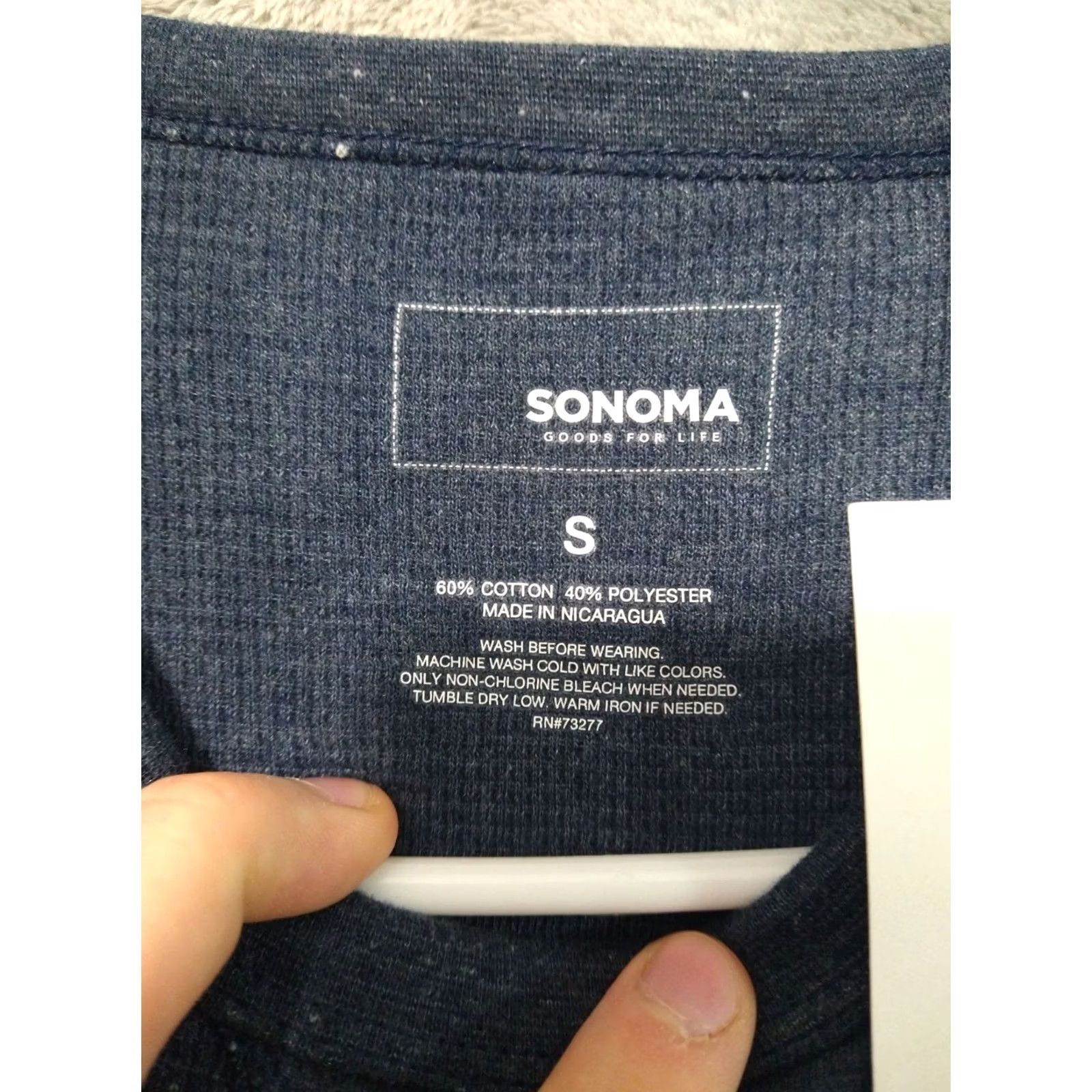 Vintage Sonoma Shirt Mens Small Blue Supersoft Thermal Crew Neck Long Sleeve Stretch Size US S / EU 44-46 / 1 - 6 Thumbnail