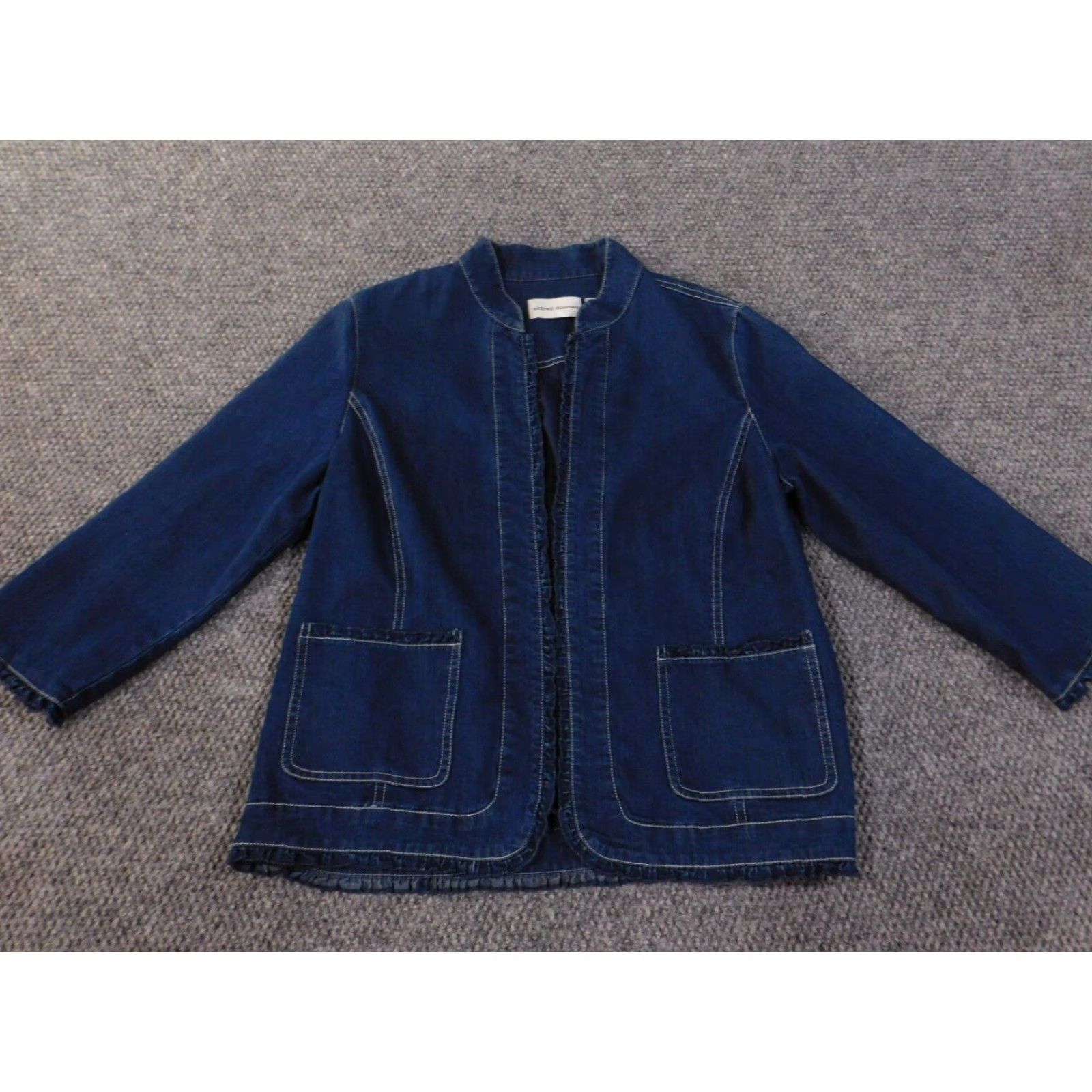 Vintage Alfred Dunner Jacket Blue Denim Womens Cotton Stretch Zip Long Sleeve Regular 10 Size L / US 10 / IT 46 - 2 Thumbnail