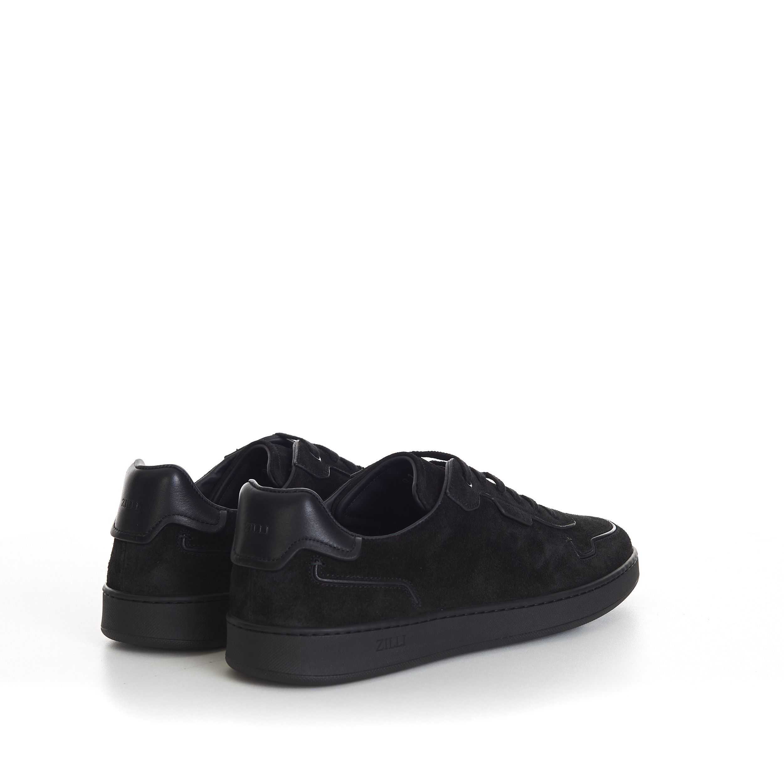 Zilli Black Suede Low Top Round Toe Sneakers Size US 8 / EU 41 - 7 Thumbnail