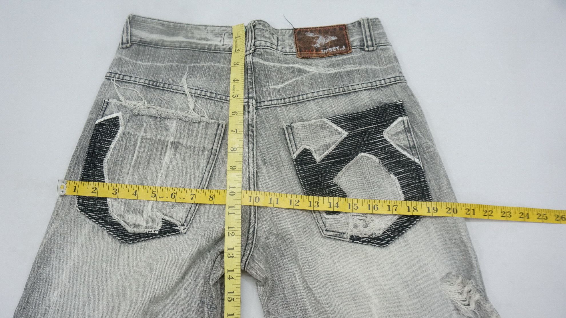 Japanese Brand UPSET Jeans Vintage Distressed Denim Size US 30 / EU 46 - 15 Thumbnail