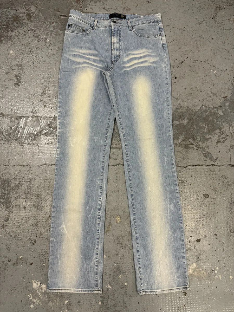 Just Cavalli 2000s Cavalli Blue White Faded Denim Jeans Size US 31 - 3 Thumbnail