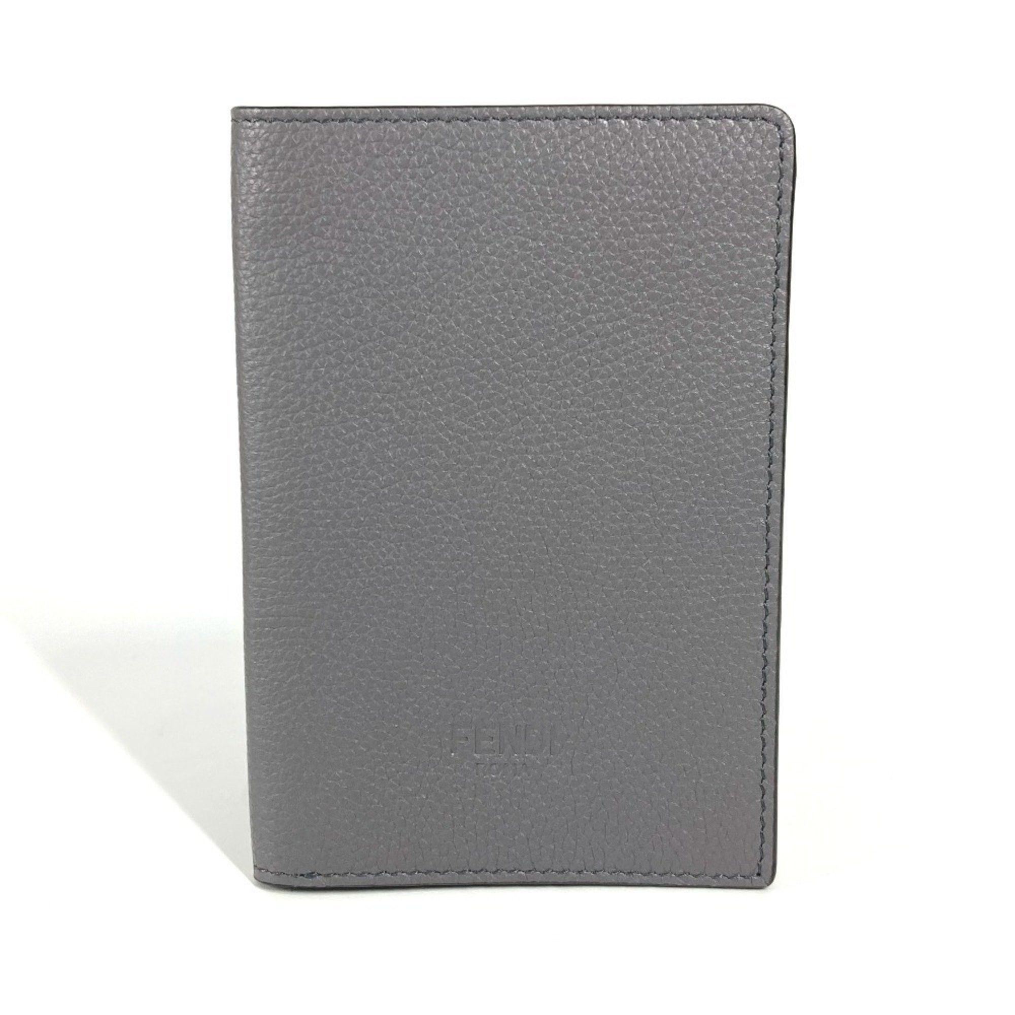Fendi FENDI Logo Cover Stationery Passport Case Leather Men's Women's Grey Size ONE SIZE - 1 Thumbnail