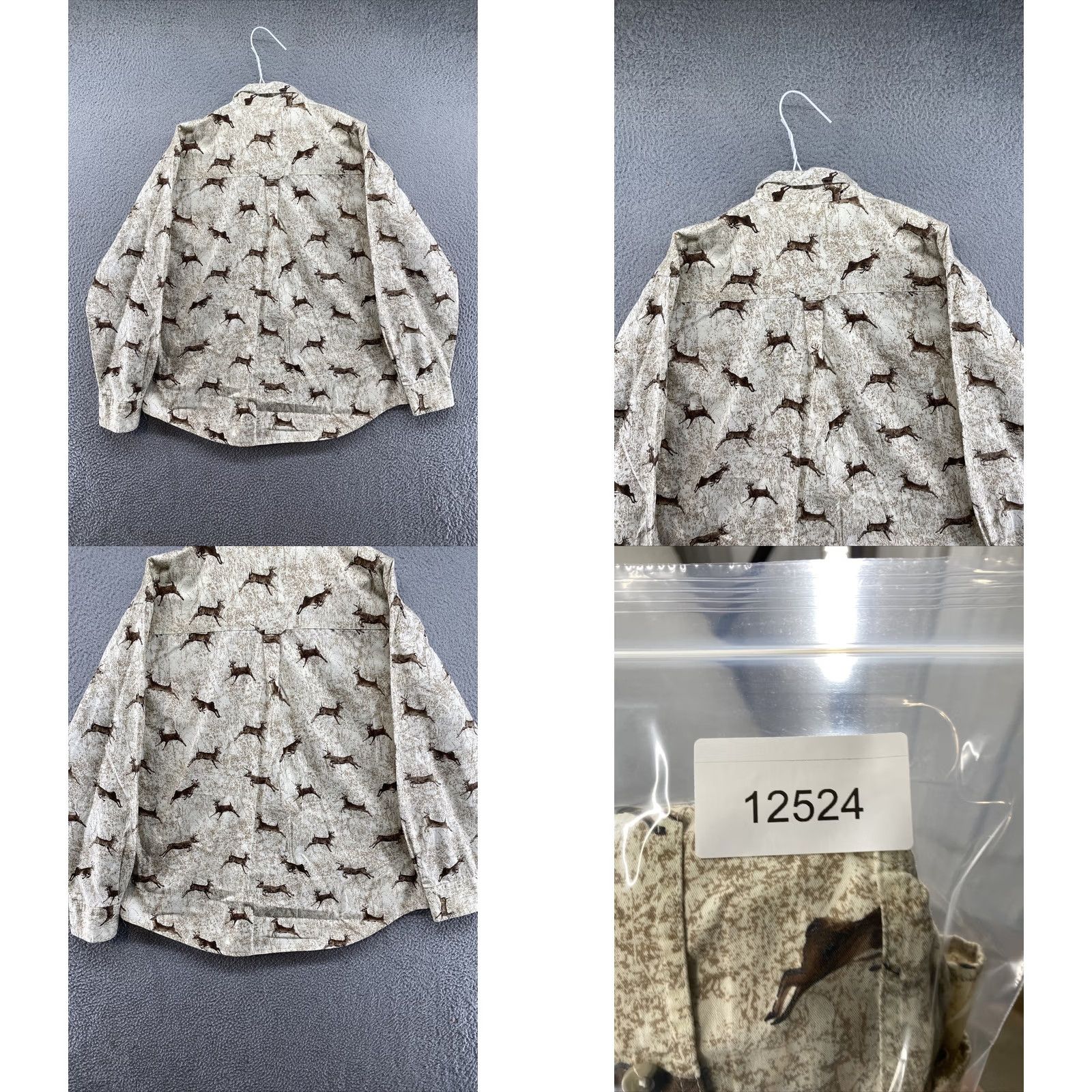 Vintage Work n' Sport Deer Print Button-Down Shirt Long Sleeve L Brown Flannel Cotton Men’s Casual, Workwear, Travel Size US L / EU 52-54 / 3 - 8 Thumbnail