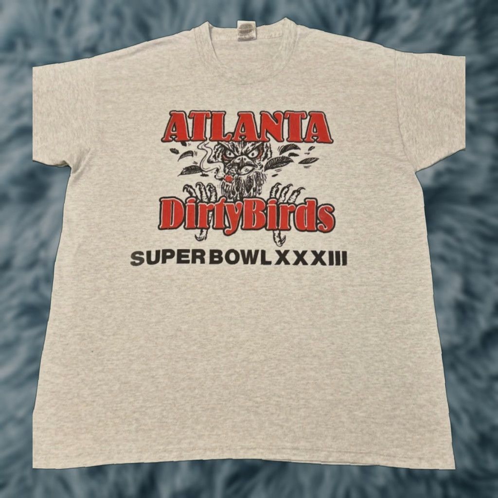 NFL VINTAGE 90s Atlanta Falcons Dirty Birds NFL Superbowl 1999 VTG Shirt Mens XL Gray Short Sleeve T-Shirt Sports Vintage Hip Hop 90s Falcons Mens XL Size US XL / EU 56 / 4 - 1 Thumbnail
