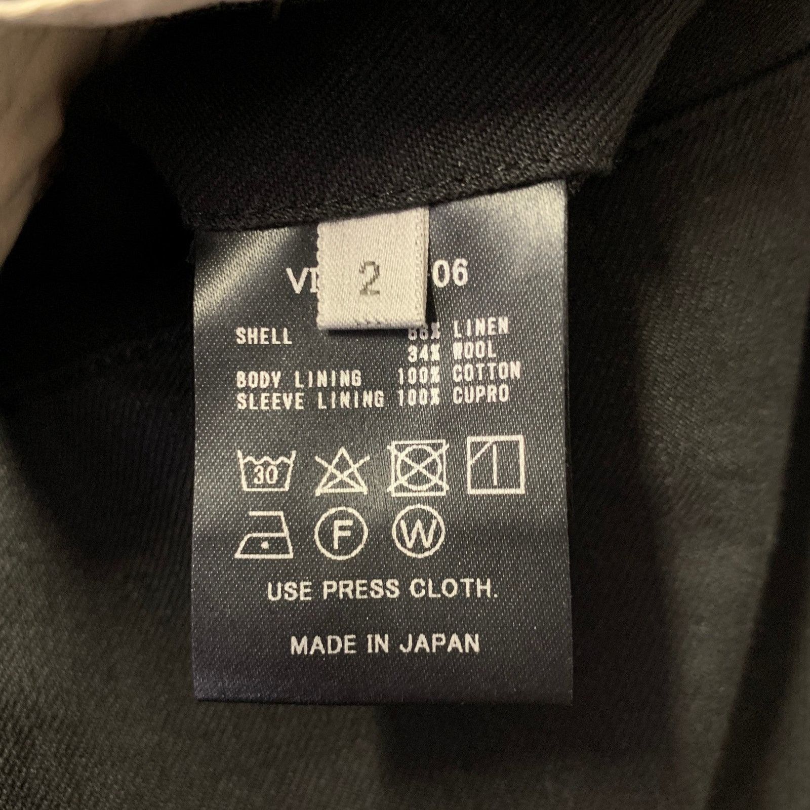 The Viridi-anne THE VIRIDI-ANNE Black Linen Wool Panneled Sport Coat Size 44S - 6 Thumbnail