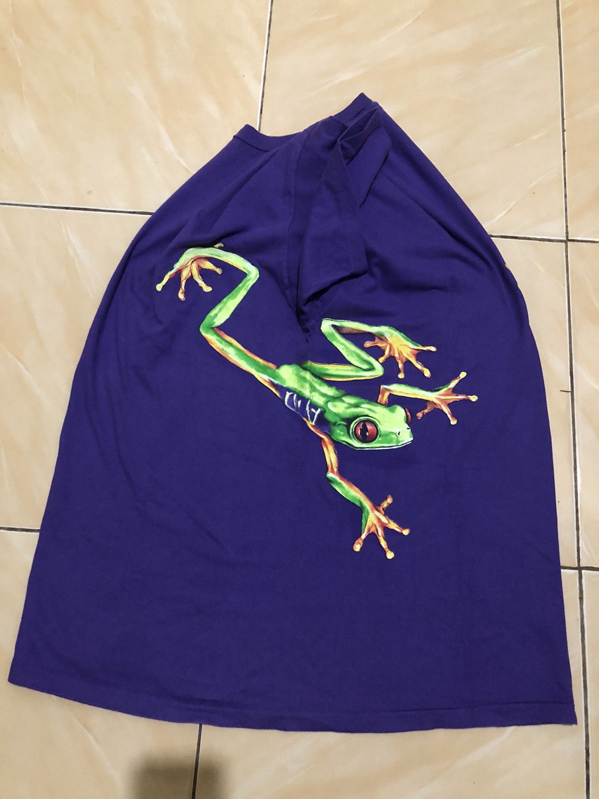 Hanes × Vintage Vintage 80s Harlequin Nature Graphics FROG t-shirt Size US XL / EU 56 / 4 - 7 Thumbnail