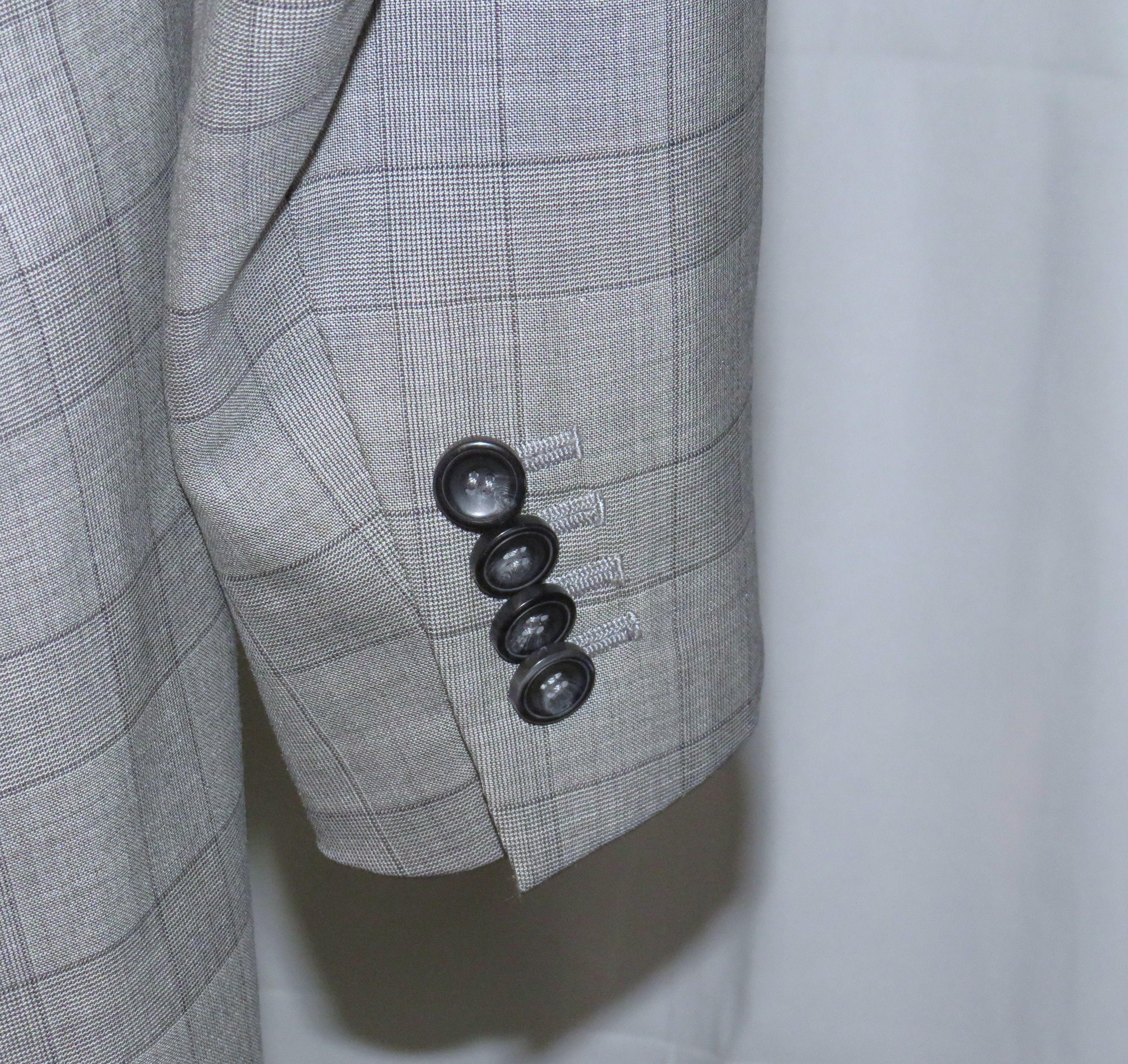 Giorgio Armani Black Label Custom Gray Plaid Two Button Suit 40R Size 40R - 10 Thumbnail