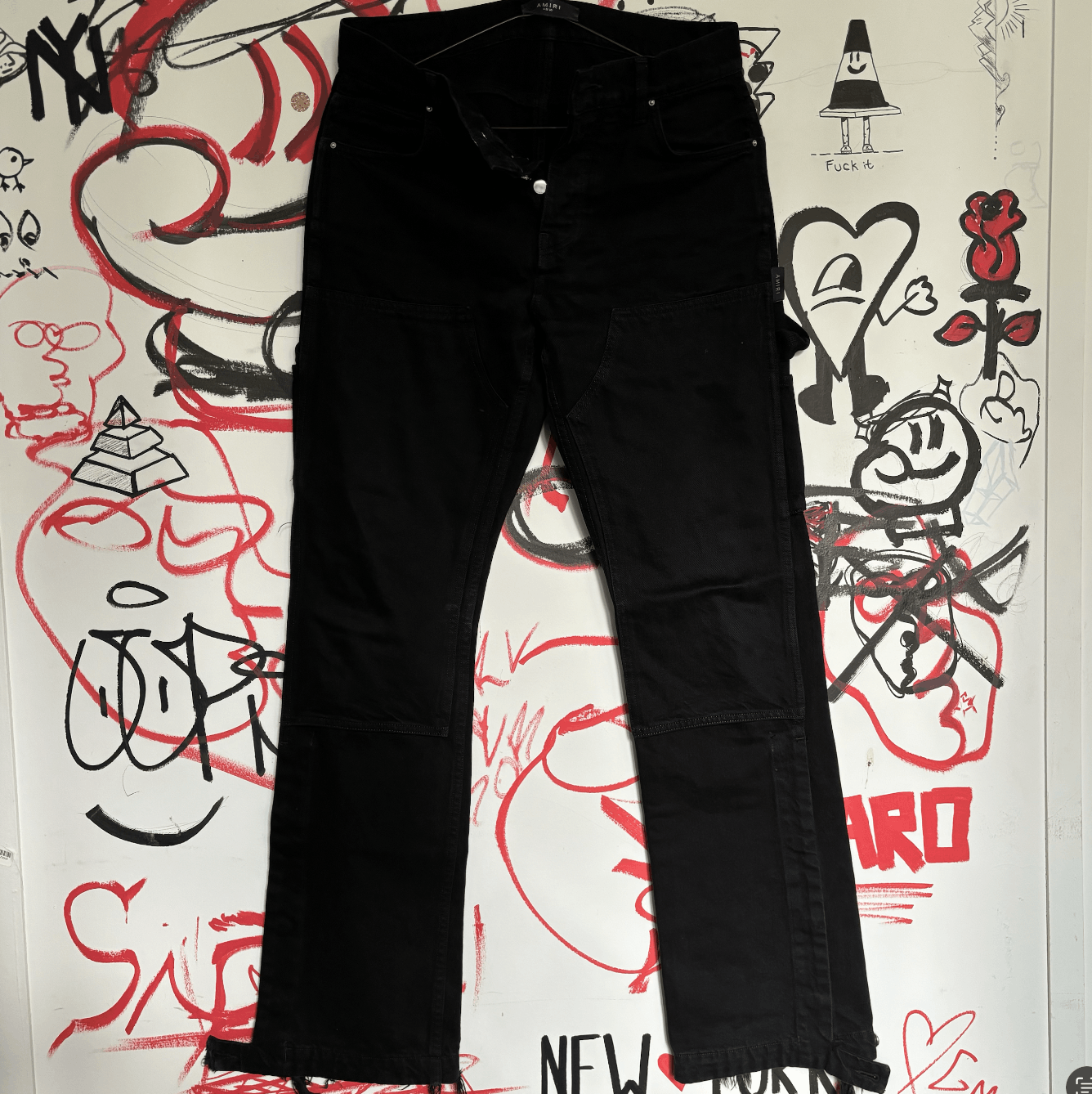 Amiri Amiri Black Denim Carpenter Pants Size US 30 / EU 46 - 1 Thumbnail