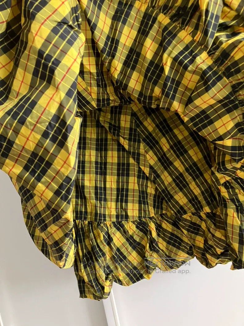Comme des Garcons Comme Des Garcons size S Yellow plaid puffy skirt Size 23" - 7 Thumbnail