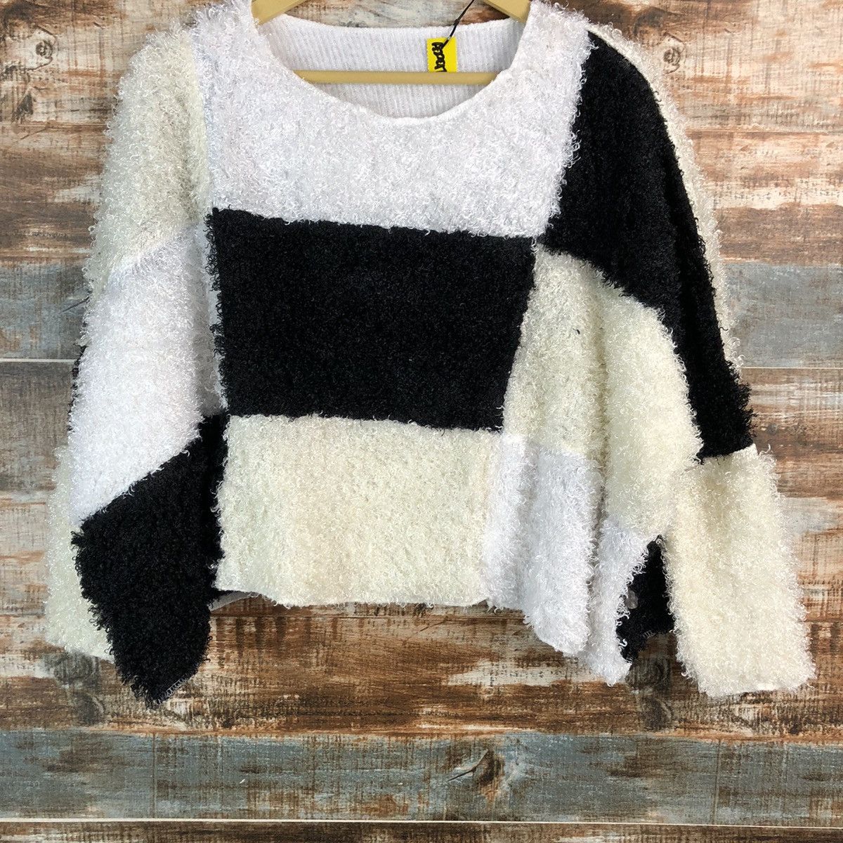 Homespun Knitwear Japan vintage patchwork fur shaggy Knitwear #A2297 Size L / US 10 / IT 46 - 3 Thumbnail