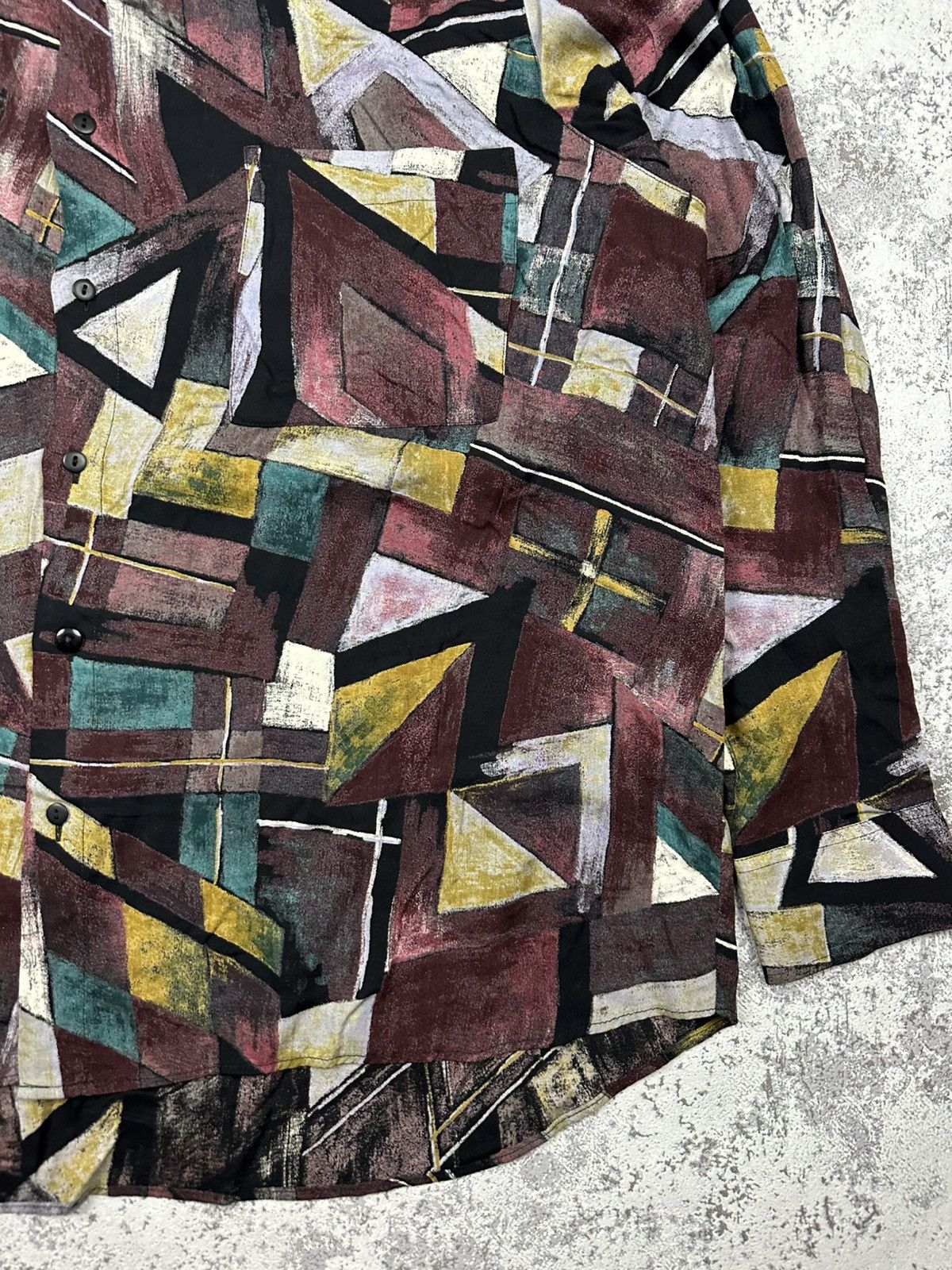 Vintage Vintage Renato Casali Abstract Art Shirt Long Sleeve Viscose Size US XL / EU 56 / 4 - 5 Thumbnail