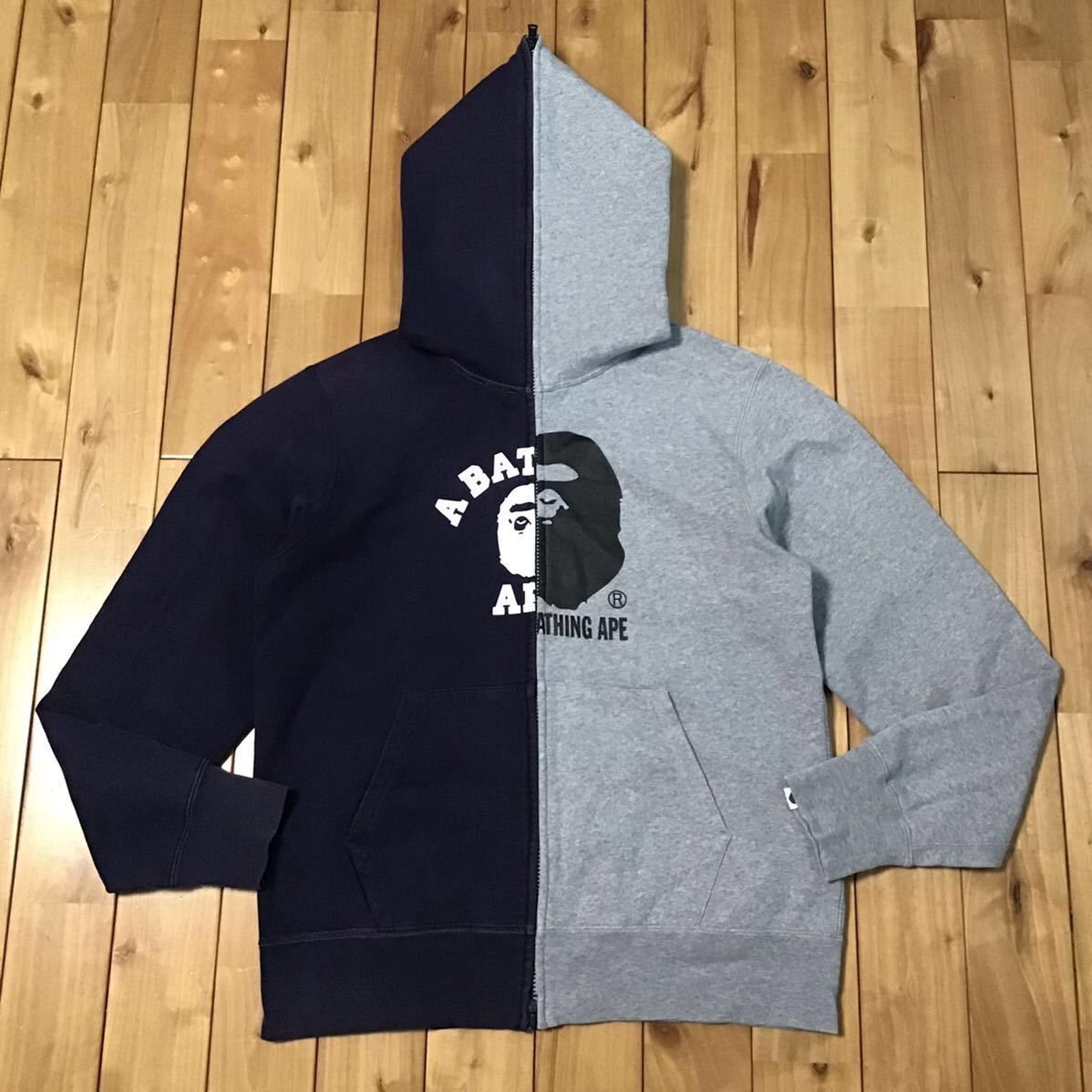 BAPE College logo docking full zip hoodie a bathing ape