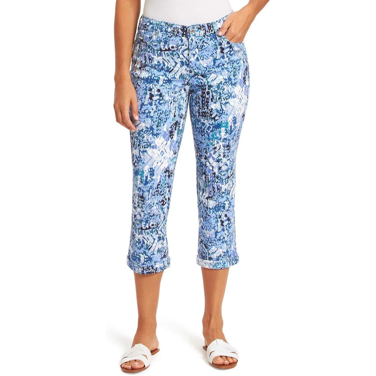 Nine West Nine West Multicolor Stretch Chrystie Straight Leg Capris 4 Size 27" / US 4 / IT 40 - 1 Thumbnail