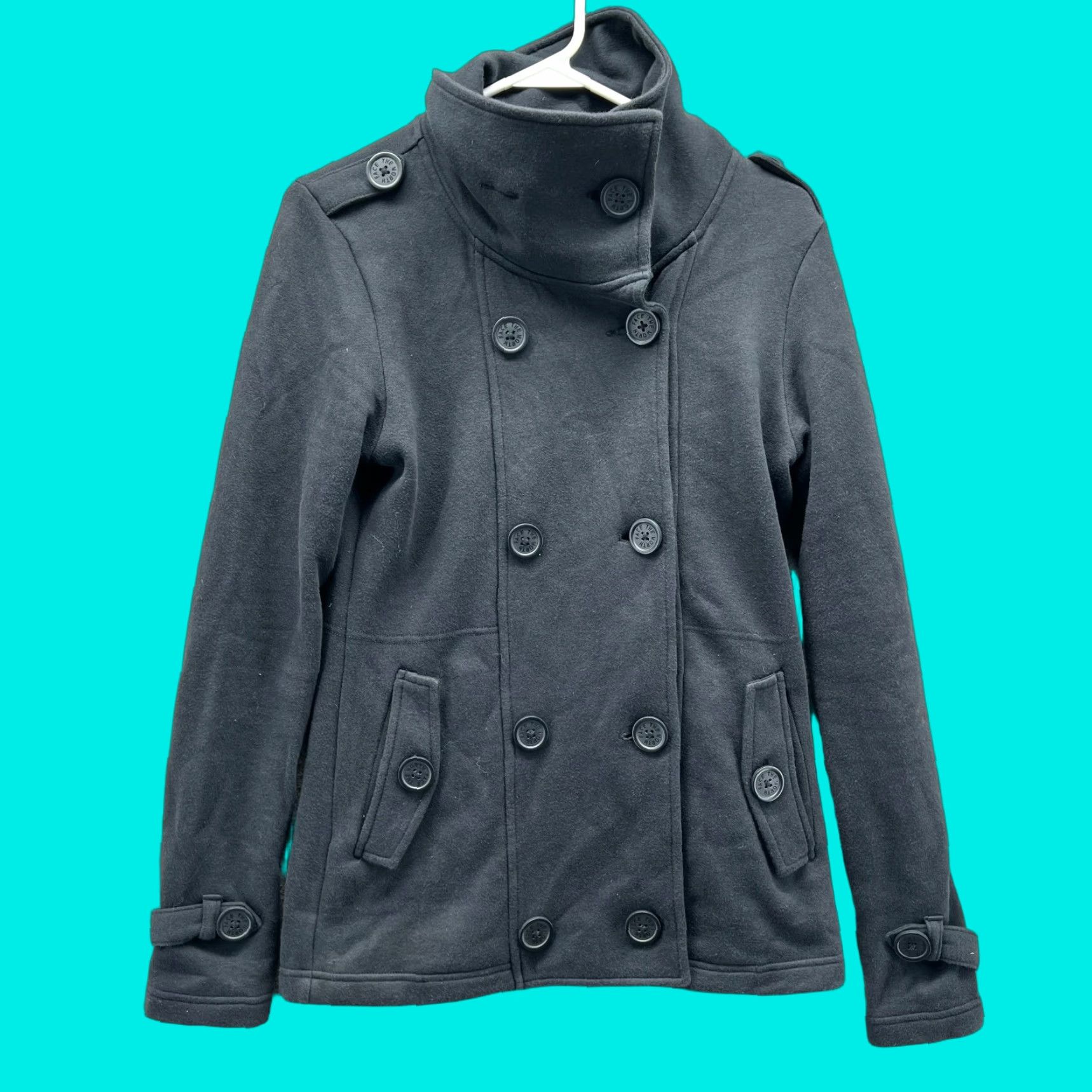 The North Face VINTAGE? The North Face Jacket Womens XS Black Peacoat Double Breasted Fleece Coat Size XS / US 0-2 / IT 36-38 - 1 Thumbnail