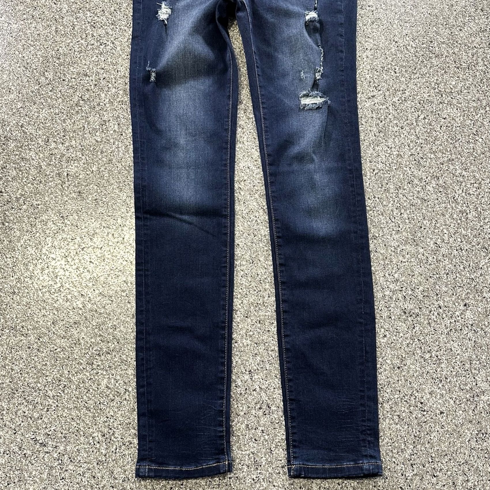Vintage VINTAGE Vervet Jeans Womens 27 Blue 27x31 High Rise Skinny Jeggings Distressed Denim Dark Wash Size 27" / US 4 / IT 40 - 3 Thumbnail