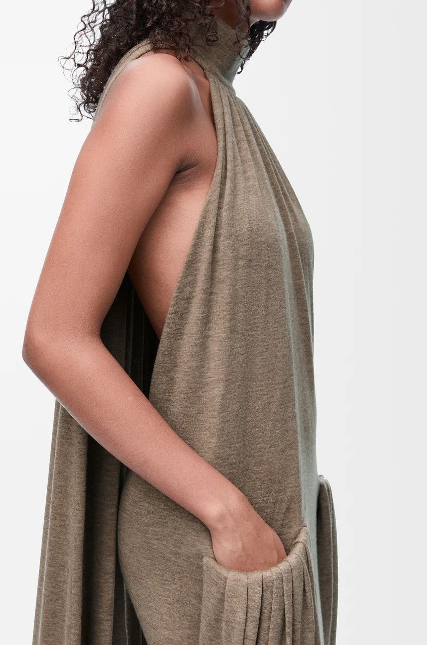 Loewe o1loc1c0525 Draped Dress In Viscose in Brown Size S / US 4 / IT 40 - 4 Thumbnail