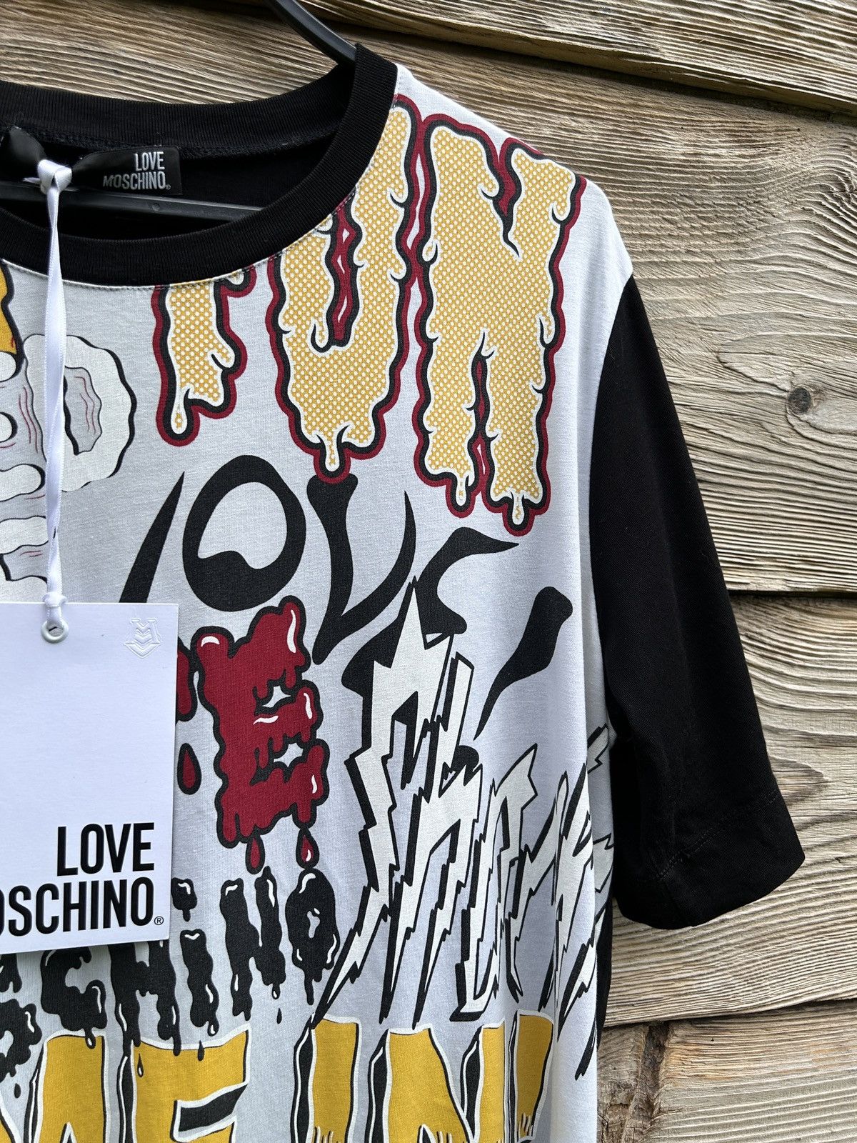 Love Moschino BNWT Love Moschino AOP Multicolor Grafitti Print T-Shirt Size L / US 10 / IT 46 - 3 Thumbnail
