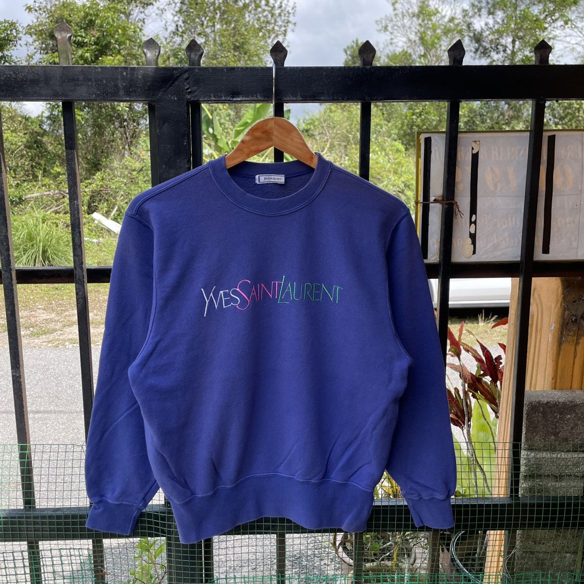 Yves Saint Laurent Authentic❤️Yves Saint Laurent Embroidered Spellout Sweatshirt Size US S / EU 44-46 / 1 - 1 Thumbnail