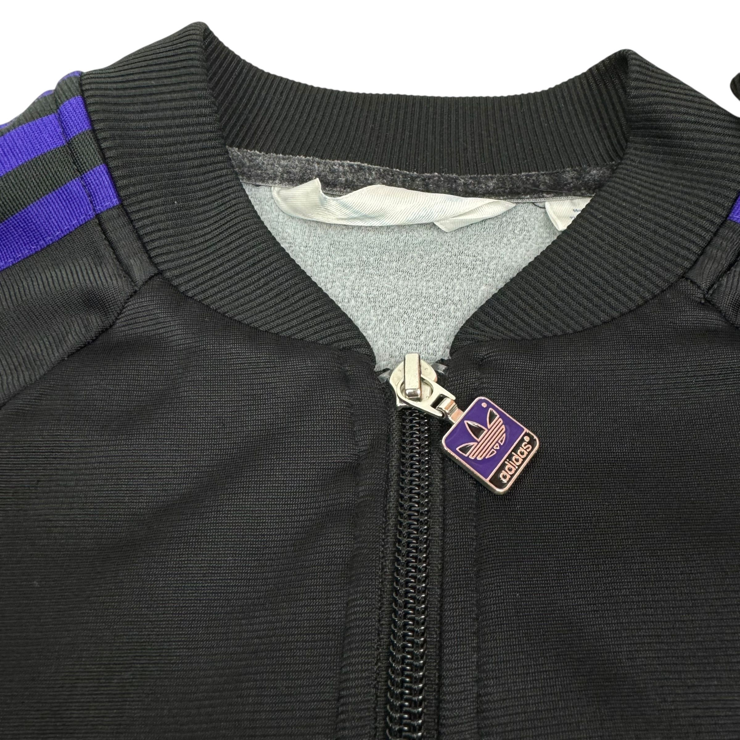 Adidas Adidas Women Black Purple 3-Stripes Full Zip Track Jacket 38 Size XS / US 0-2 / IT 36-38 - 3 Thumbnail