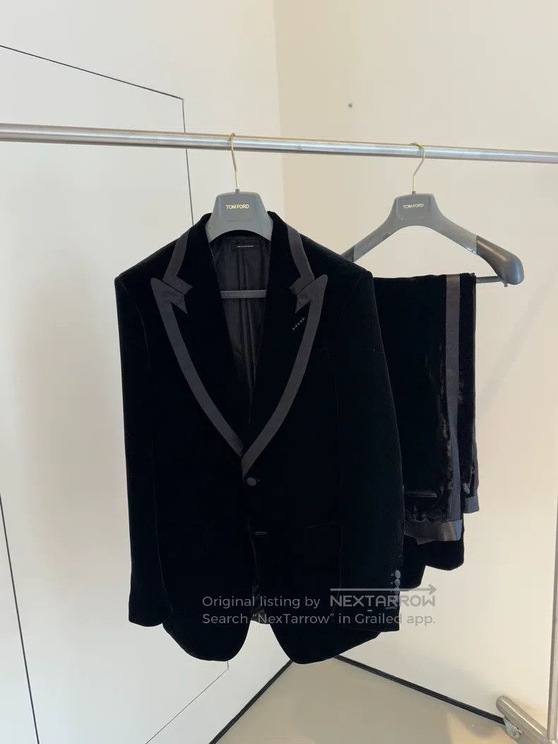 Tom Ford Tom Ford Men's Velvet Patchwork Evening Tuxedo Suit Size 50L - 3 Thumbnail