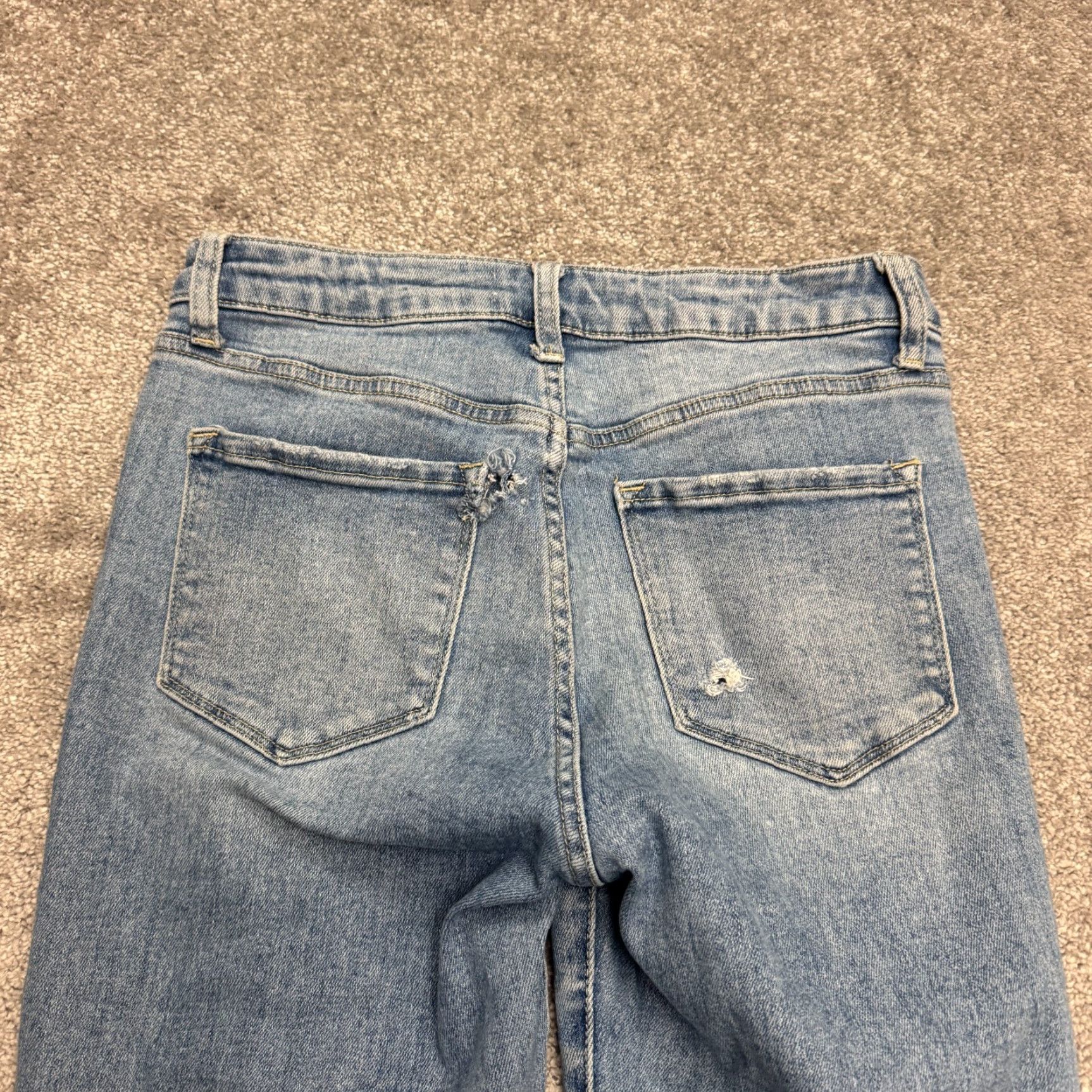 Vintage Vervet Jeans Womens 28 Distressed Straight Leg High Rise Denim Blue Stretch 5-Pocket Design Modern City Streetwear Womens Size 28" / US 6 / IT 42 - 4 Thumbnail