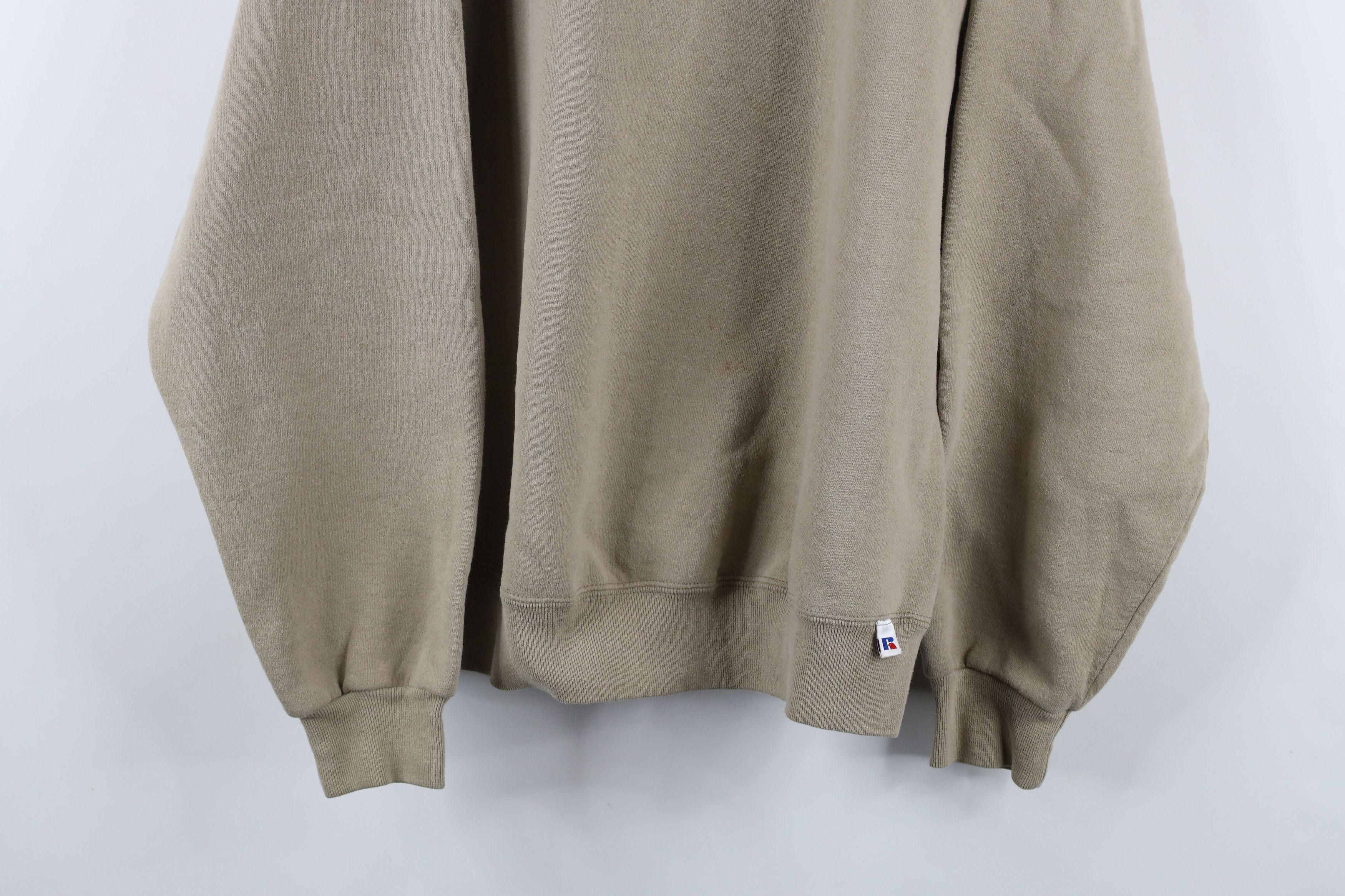 Russell Athletic × Vintage Vintage 90s Russell Athletic Blank Crewneck Sweatshirt Beige Size US XL / EU 56 / 4 - 3 Thumbnail