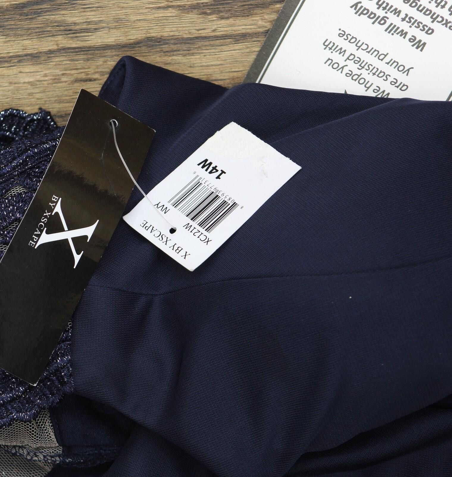 Other X By Xscape Plus Ruched Lace Gown Dress Xc121w Navy Blue 14w Size XL / US 12-14 / IT 48-50 - 3 Thumbnail