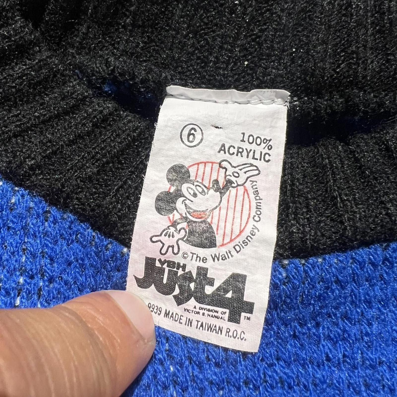 Disney Vintage Mickey Mouse Disney Black/Blue Striped Sweater Size US XXS / EU 40 - 4 Thumbnail