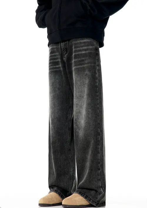 Japanese Brand × Jean Men's vintage washed distressed straight loose jeans Size US 34 / EU 50 - 3 Thumbnail