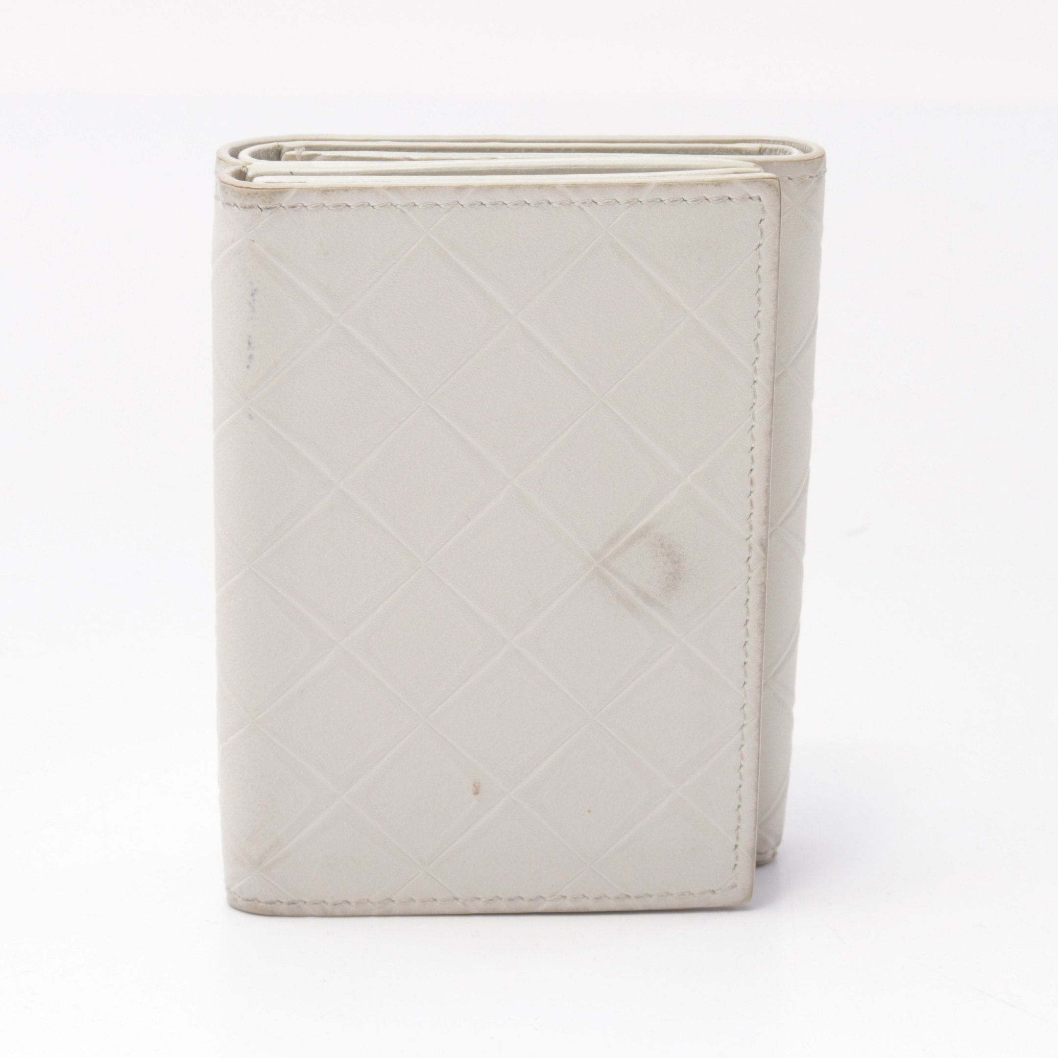 Bottega Veneta Bottega Veneta Intrecciato Trifold Wallet Leather White Size ONE SIZE - 1 Thumbnail