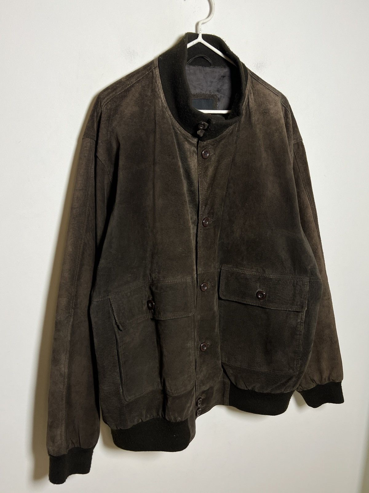 Vintage brown suede bomber