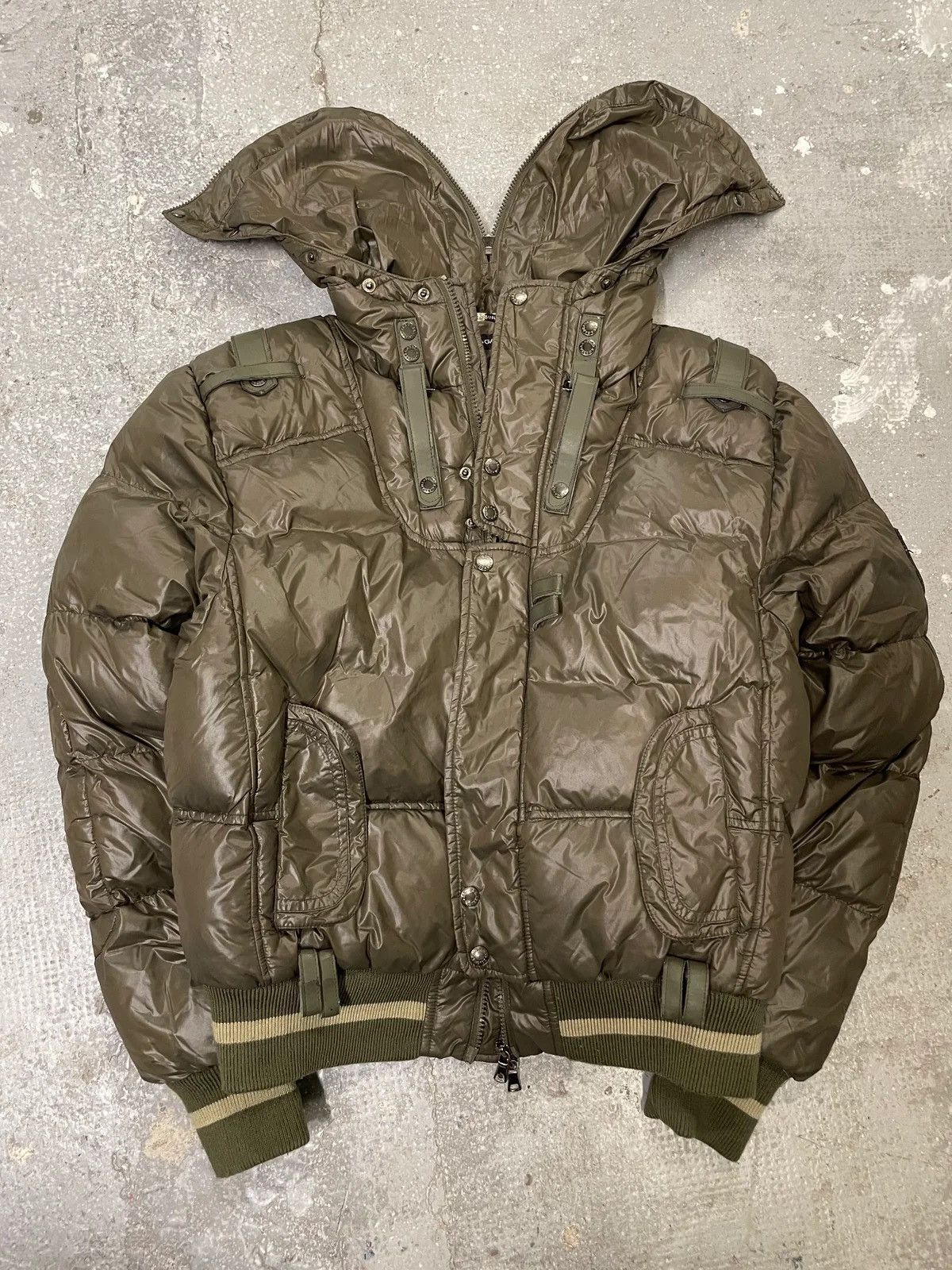 Dolce & Gabbana AW2003 Dolce & Gabbana Olive Military Puffer Jacket Size US XL / EU 56 / 4 - 2 Thumbnail