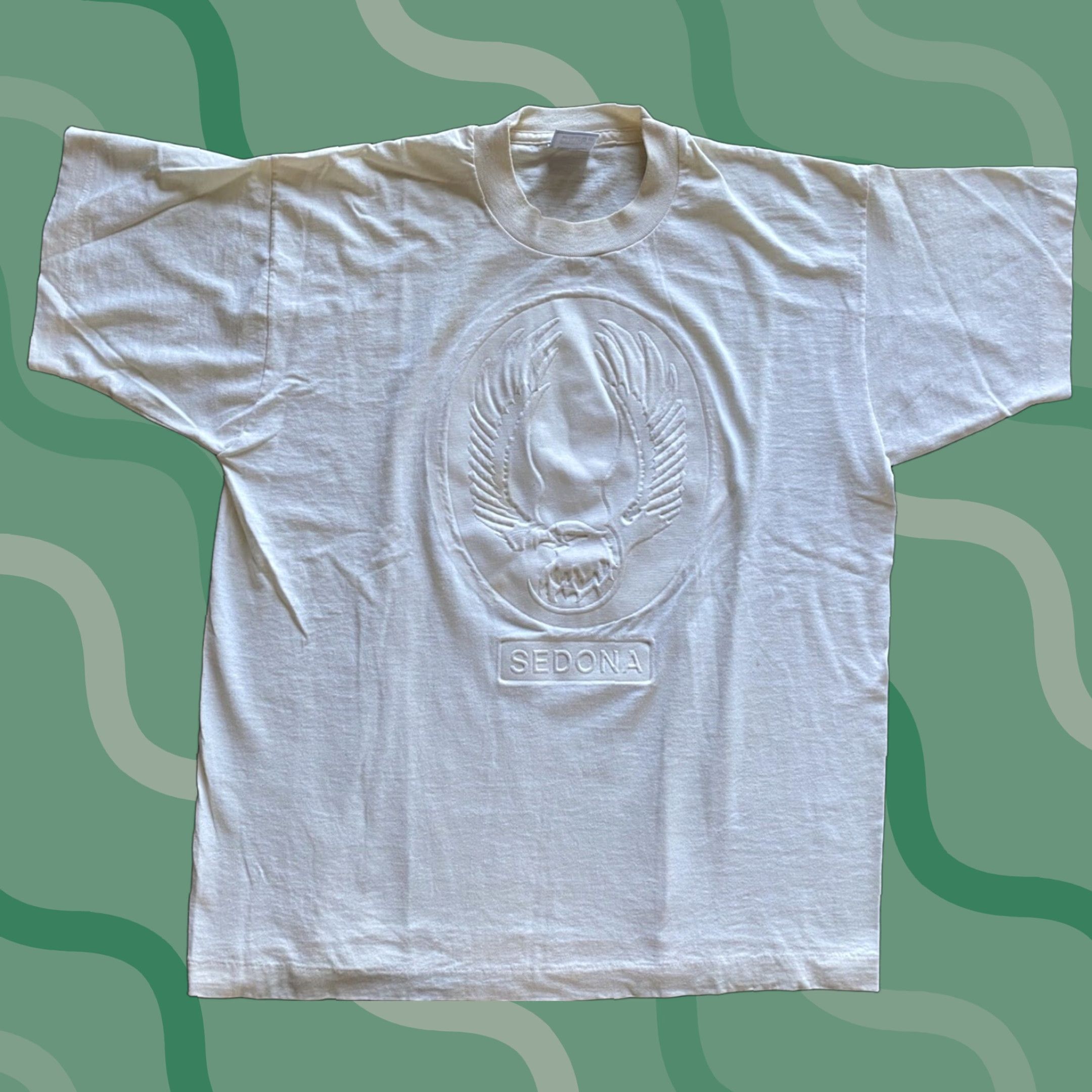Fruit Of The Loom VINTAGE Fruit of the Loom T-Shirt Men L White Sedona Eagle Best White Short Sleeve Shirt Adult Large Mens Size US L / EU 52-54 / 3 - 1 Thumbnail