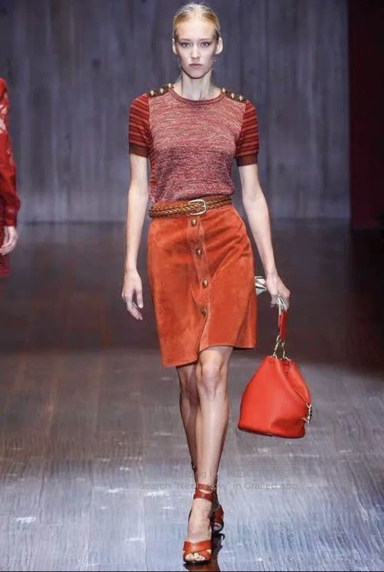 Gucci Gucci Orange suede skirt Size 26" / US 2 / IT 38 - 7 Thumbnail